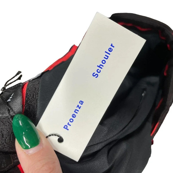 Proenza Schouler Striped Jacquard Suiting‎ Wrap Skirt Black Red Size 4 - Picture 10 of 13